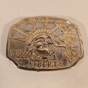 VINTAGE Statue of Liberty‎ Metal Belt Buckle 100 Years of Liberty 1886-1986